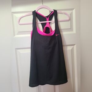 Nike Black Tank With Built In Pink Sports Bra
